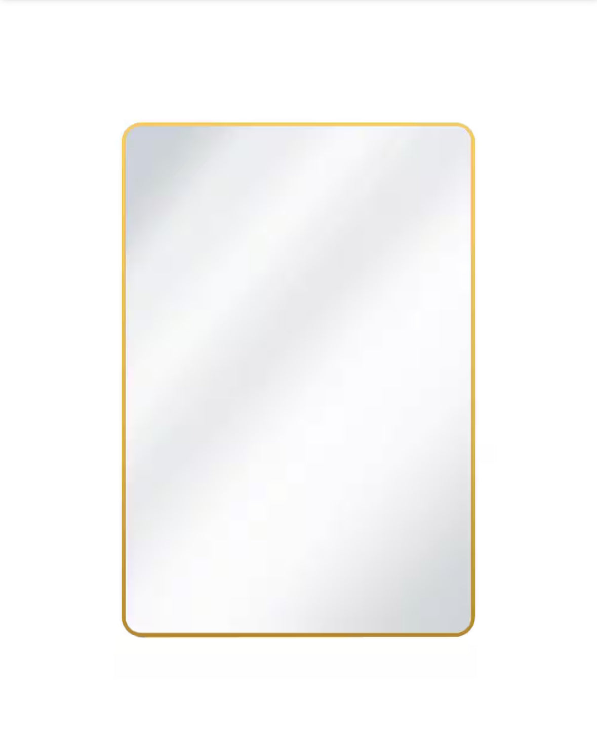 26 in. W x 38 in. H Rectangular Aluminum Alloy Framed Rounded Gold Wall Mirror