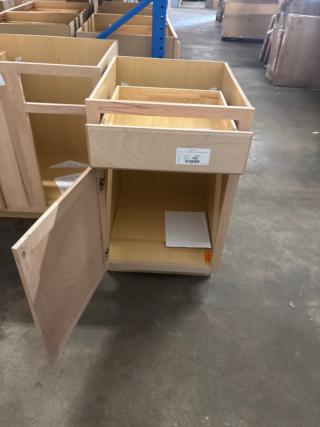 21 in. W x 24 in. D x 34.5 in. H Assembled Base Kitchen Cabinet in Unfinished with Recessed Panel