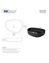 Zermatt 21 in. x 16 in. Vitreous China Irregular Bathroom Vessel Sink in Matte Black