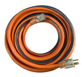 50 ft. 10/3 Heavy Duty Indoor/Outdoor SJTW Extension Cord with Lighted End, Orange/Grey