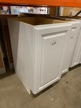 Hampton 18 in. W x 24 in. D x 34.5 in. H Assembled Pull Out Trash Can Base Kitchen Cabinet in Satin White