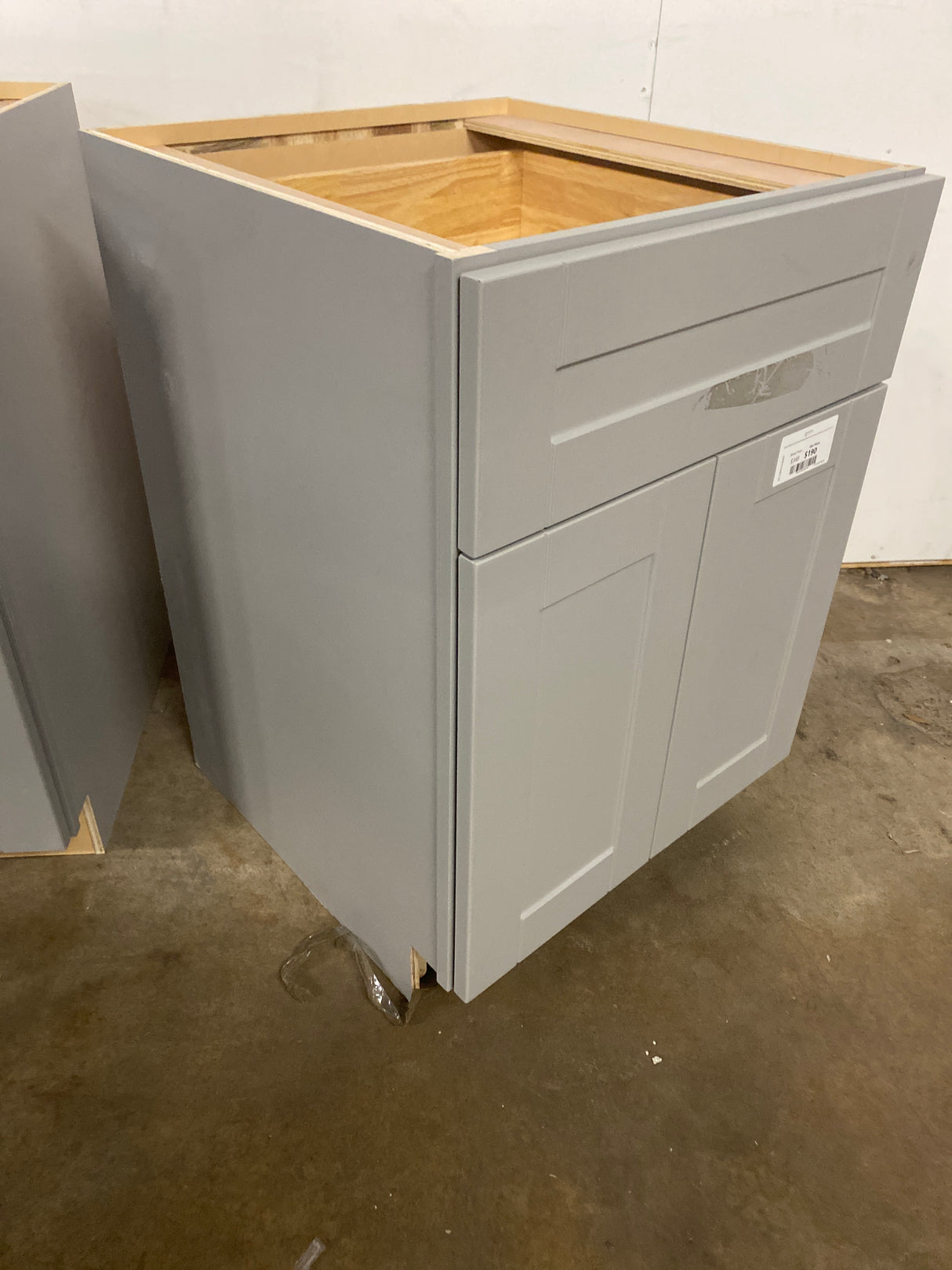 Arlington Veiled Gray Plywood Shaker Stock Assembled Base Kitchen Cabinet Soft Close 24 in. W x 24 in. D x 34.5 in. H