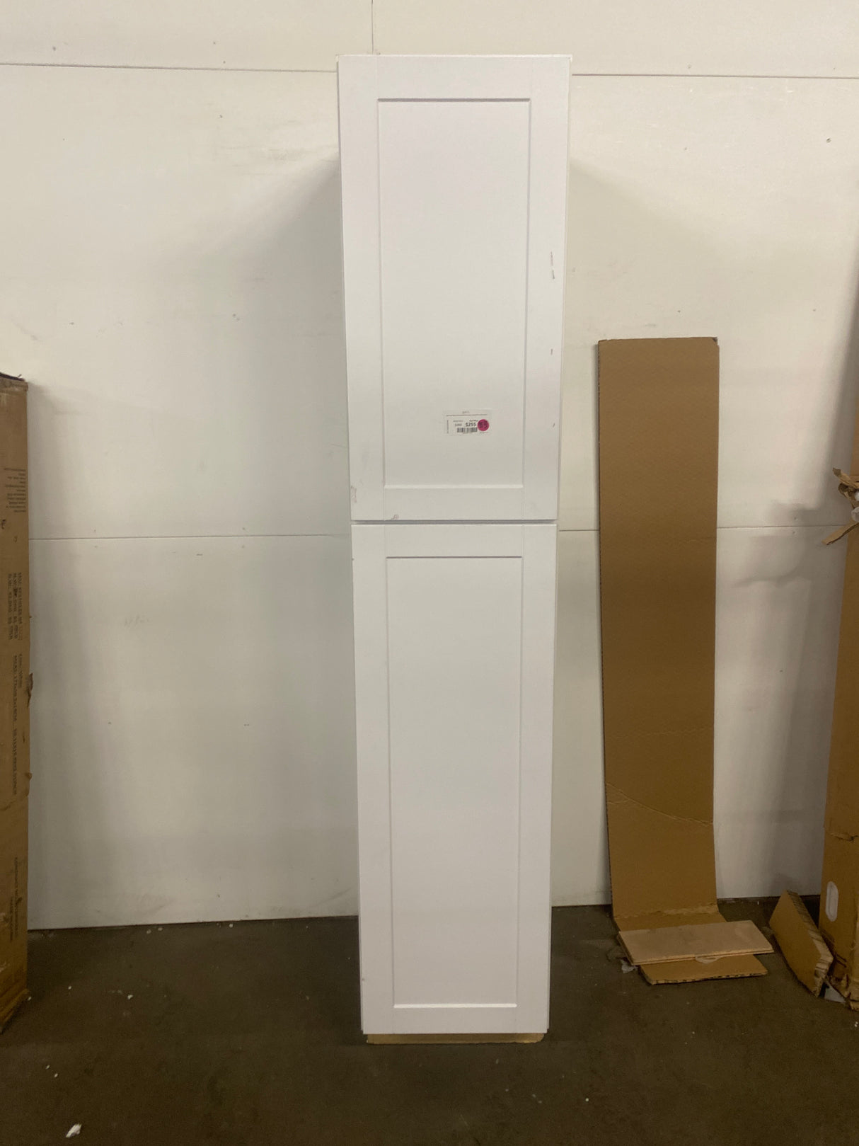 Shaker Satin White Stock Assembled Pantry Kitchen Cabinet (18 in. x 90 in. x 24 in.)