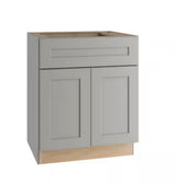 24 in. W x 21 in. D x 34.5 in. H Ready to Assemble Plywood Shaker Base Kitchen Cabinet in Dove Gray