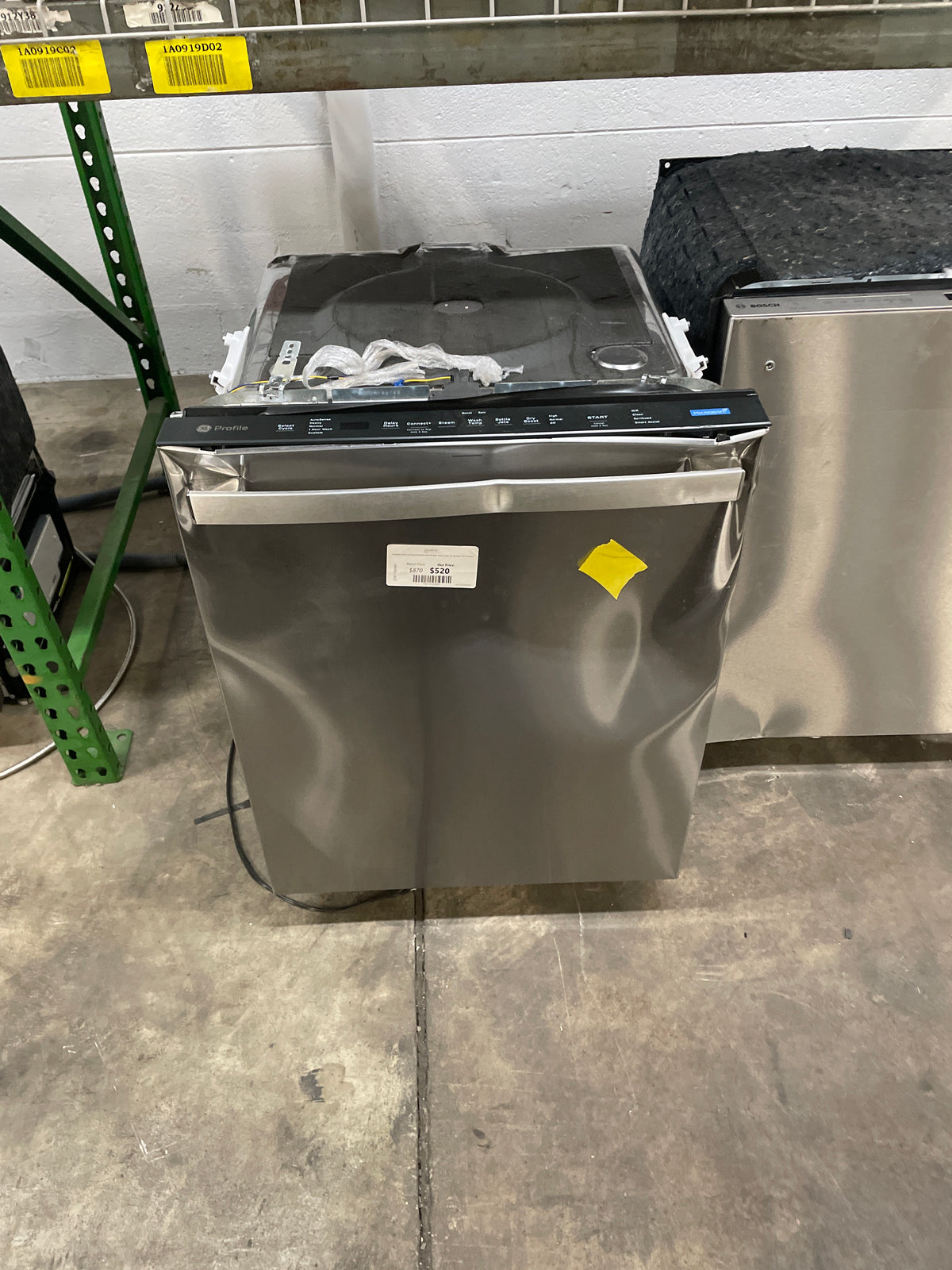 GE Profile 44 dBa Top Control Dishwasher with 3rd Rack, Stainless Steel Tub, Microban Tech, Dry Boost