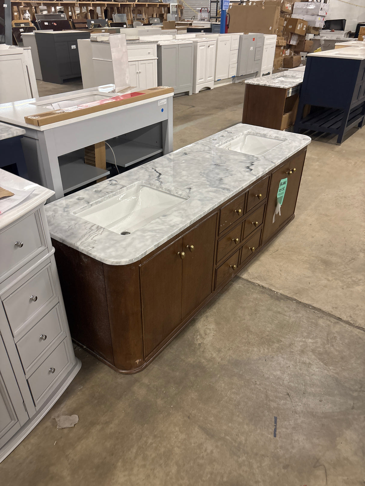 Collette 72 in. Double Sink Cinnamon Oak Bath Vanity with Epoxied Top (Assembled)