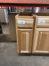 Hampton Assembled 12x34.5x24 in. Base Kitchen Cabinet with Ball-Bearing Drawer Glides in Natural Hickory