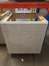 Westfield Feather White Shaker Stock Sink Base Kitchen Cabinet (30 in. W x 23.75 in. D x 35 in. H)