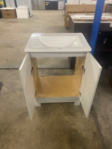 24 in. W x 19 in. D x 33 in. H Single Sink Freestanding Bath Vanity in Pearl Gray with White Cultured Marble Top