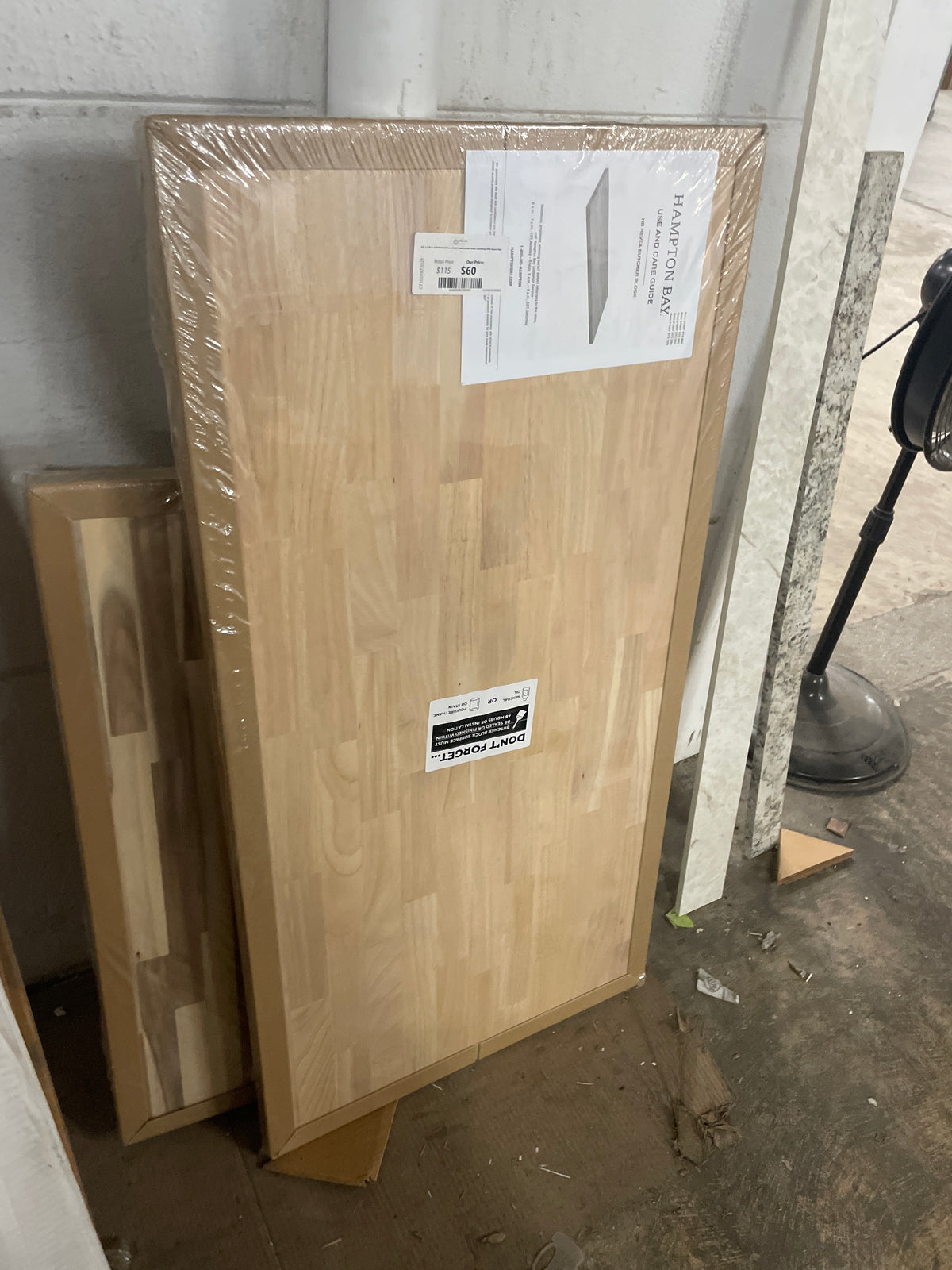 4 ft. L x 25 in. D Unfinished Hevea Solid Wood Butcher Block Countertop With Square Edge