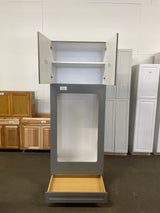 Designer Series Melvern 33 in. W x 24 in. D x 90 in. H Assembled Shaker Double Oven Kitchen Cabinet in Storm Gray