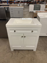 Everdean 31 in. W x 19 in. D x 34 in. H Single Sink Freestanding Bath Vanity in White with White Cultured Marble Top