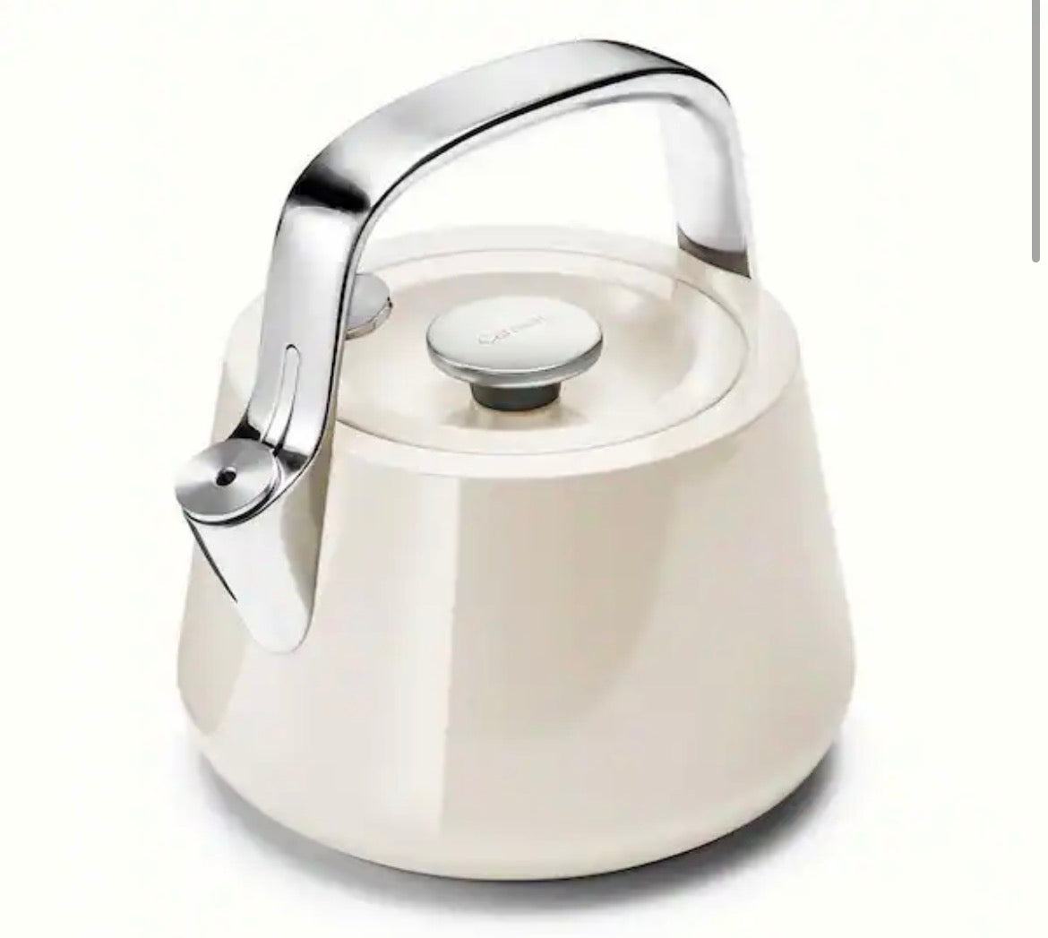 Stovetop Whistling Tea Kettle in Cream