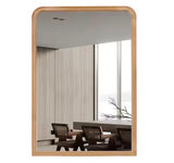 20 in. W x 30 in. H Rectangle Bonnevaux Natural Pine Wood Finish Wall Mirror - Right-Angled Bottom French Country