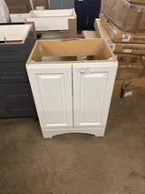 Everdean 25 in. W x 19 in. D x 34 in. H Single Sink Freestanding Bath Vanity in White with White Cultured Marble Top