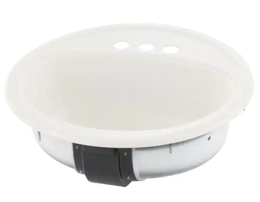 Laurel Round Drop-In Bathroom Sink in White