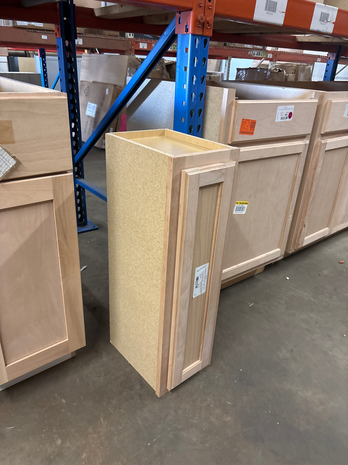 9 in. W x 12 in. D x 30 in. H Assembled Wall Kitchen Cabinet in Unfinished with Recessed Panel