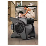 11.2 in. 3 Speeds Blower Fan in Gray with Carry Handle, Circuit Breaker, Power Outlets, High Velocity Utility Pivoting