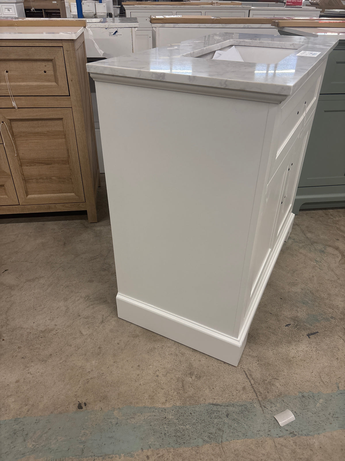 Doveton 36 in. W x 19 in. D x 34.5 in. H Single Sink Bath Vanity in White with White Engineered Stone Top