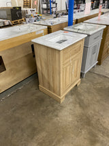 Doveton 24 in. W x 19 in. D x 34.5 in. H Single Sink Bath Vanity in Weathered Tan with White Engineered Marble Top