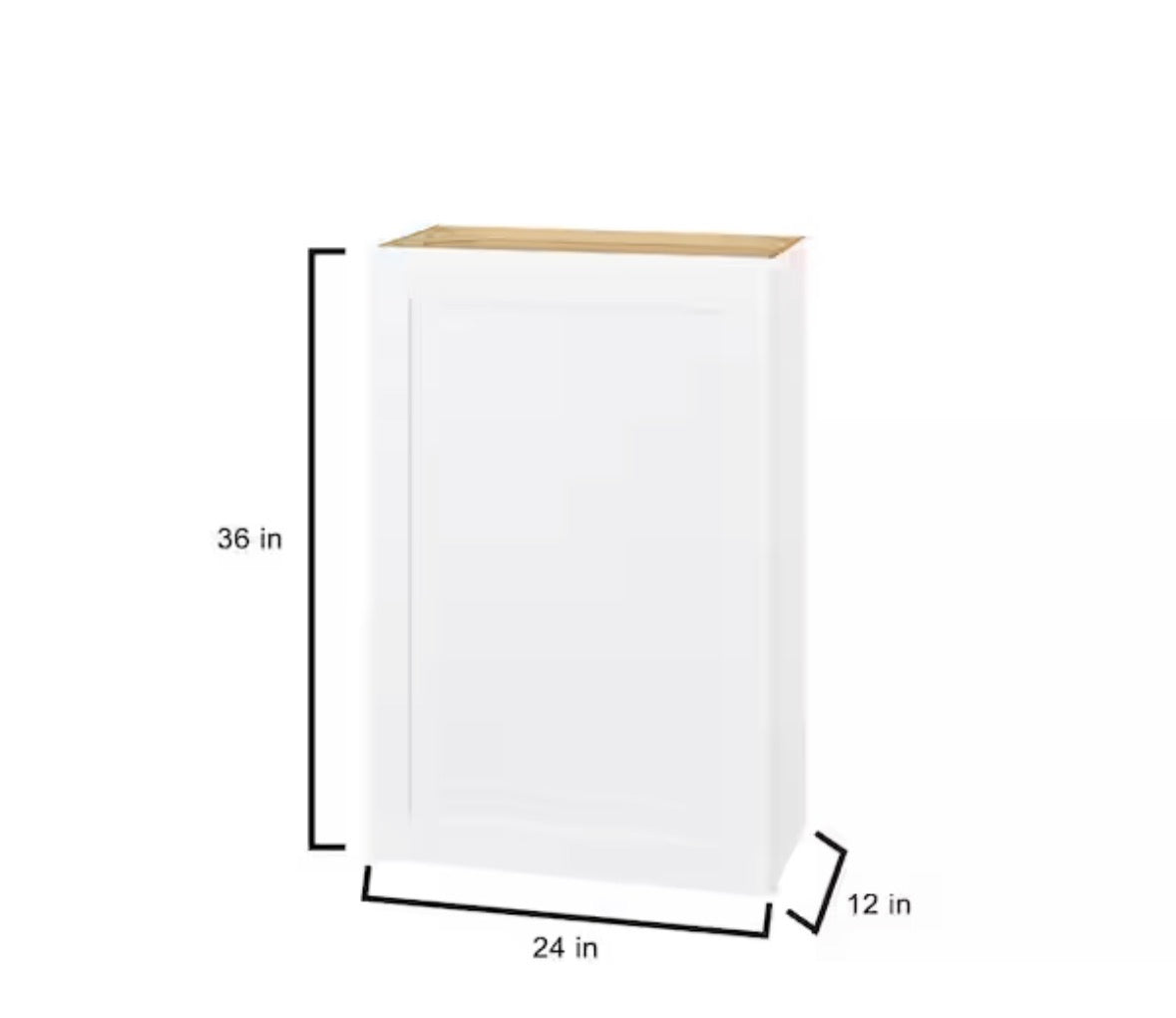 Avondale Shaker Alpine White Ready to Assemble Plywood 24 in Wall Kitchen Cabinet (24 in W x 36 in H x 12 in D)