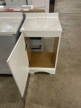 19 in. W x 18 in. D x 34 in. H Single Sink Freestanding Bath Vanity in White with White Cultured Marble Top