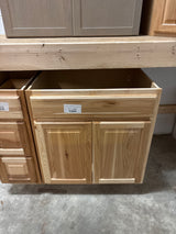 Hampton Assembled 30x34.5x24 in. Sink Base Kitchen Cabinet in Natural Hickory