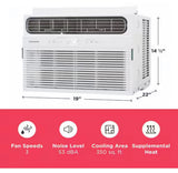 8000 BTU Window Air Conditioner Cools 350 sq. ft. with Heater with Remote in White 115V