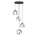 Vivaldi 25-Watt 4 Light Black Modern 5 CCT Integrated LED Pendant Light Fixture for Dining Room or Kitchen