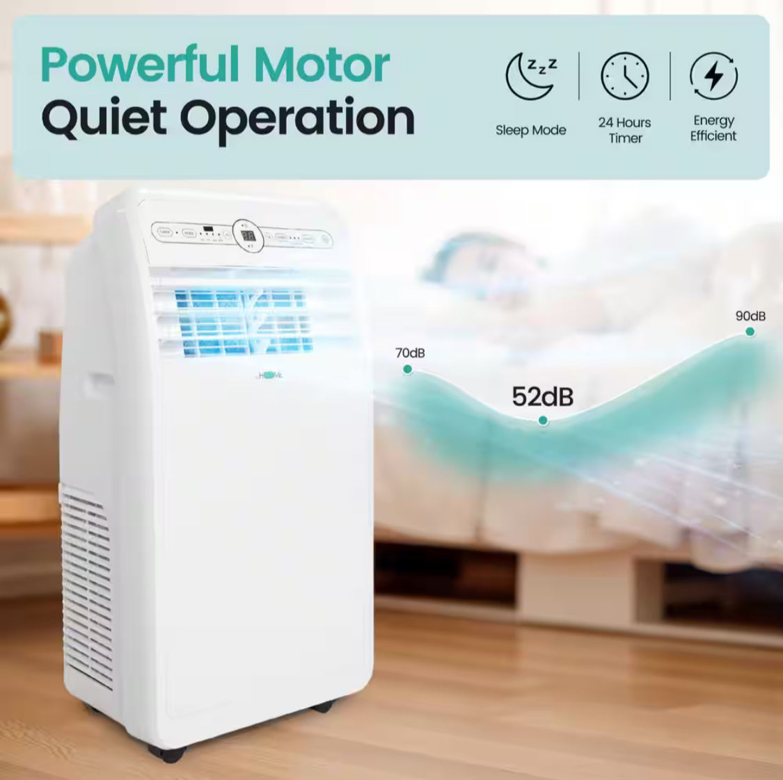 12,000 BTU (7,500 BTU DOE) Portable Air Conditioner Cools 400 sq. ft. with Heater, Dehumidifier, Remote & Window Kit