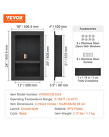16 in. W x 24 in. H x 3.5 in. D Shower Niche Ready for Tile Double Shelf Organizer in Black