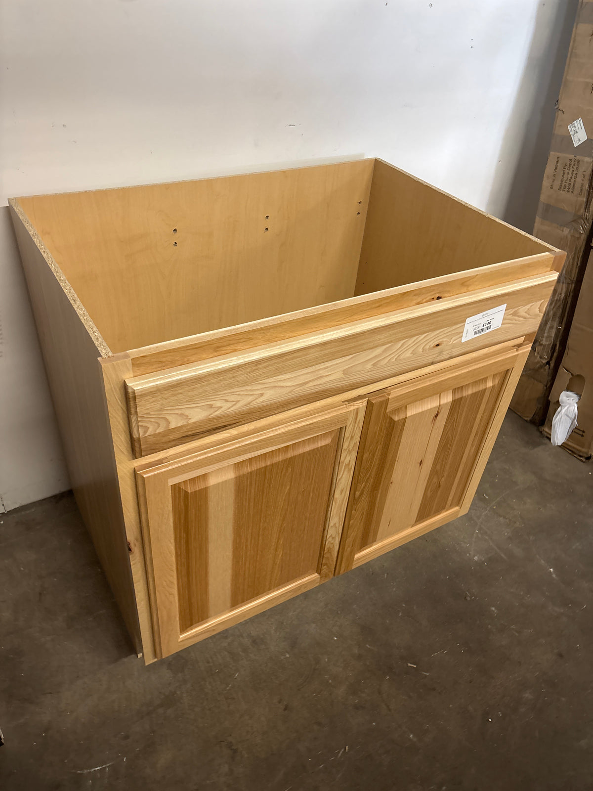 Hampton 36 in. W x 24 in. D x 34.5 in. H Assembled Sink Base Kitchen Cabinet in Natural Hickory