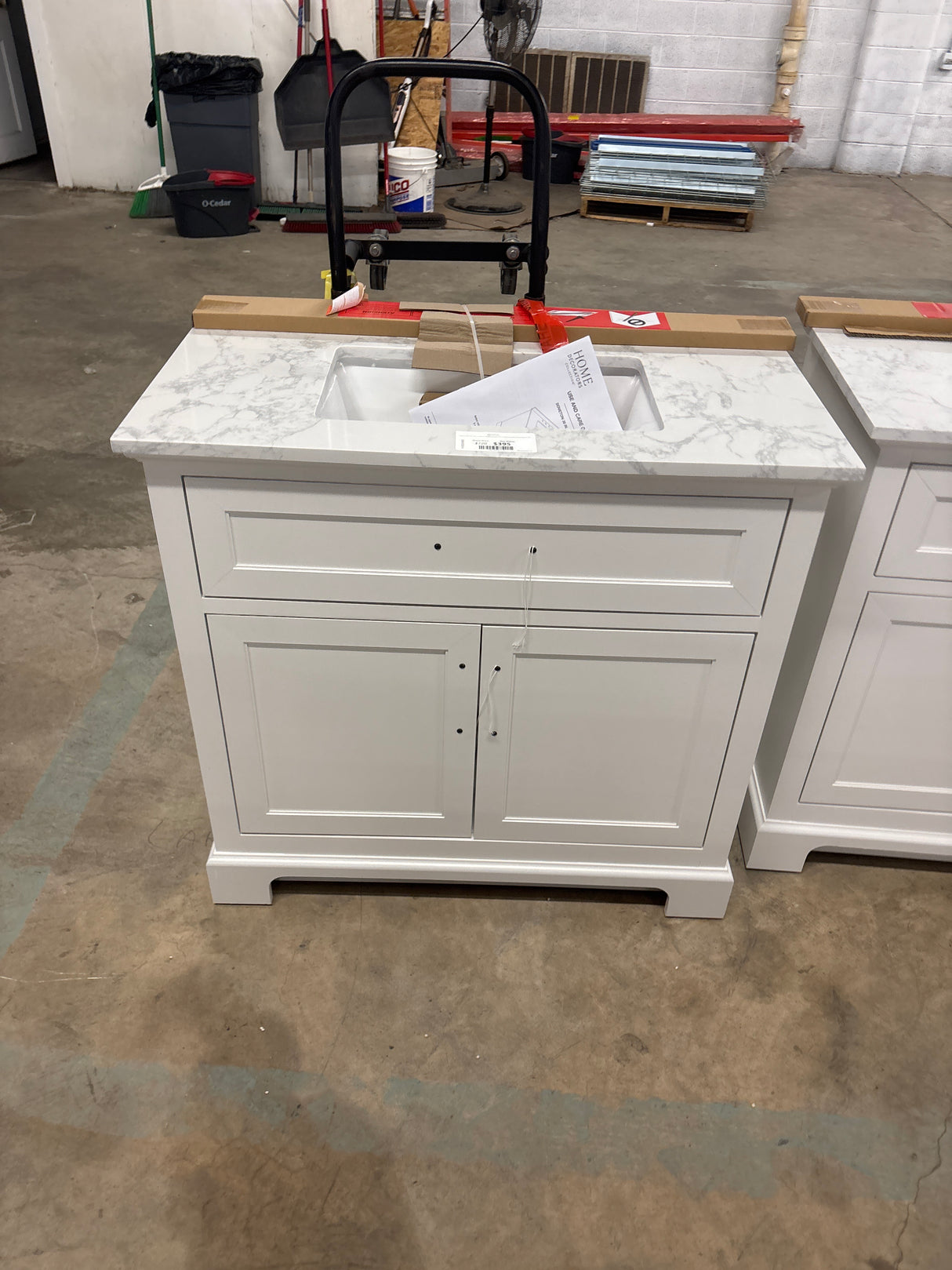 Doveton 36 in. W x 19 in. D x 34.5 in. H Single Sink Bath Vanity in White with White Engineered Stone Top