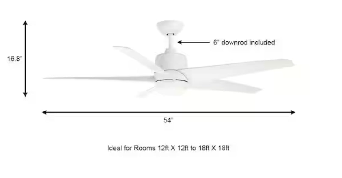 Mena 54 in. White Color Changing Integrated LED Indoor/Outdoor Matte White Ceiling Fan with Light Kit and Remote Control