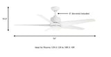 Mena 54 in. White Color Changing Integrated LED Indoor/Outdoor Matte White Ceiling Fan with Light Kit and Remote Control