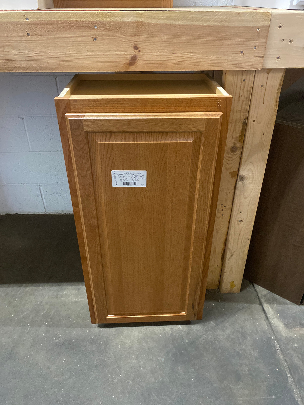 Hampton 18 in. W x 12 in. D x 36 in. H Assembled Wall Cabinet in Medium Oak