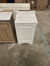 19 in. W x 18 in. D x 34 in. H Single Sink Freestanding Bath Vanity in White with White Cultured Marble Top