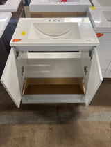 Delridge 31 in. Single Sink Pearl Gray Bath Vanity with White Cultured Marble Top (Assembled)