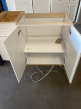 Hampton 30 in. W x 21 in. D x 34.5 in. H Assembled Sink Base Vanity Cabinet in Satin White