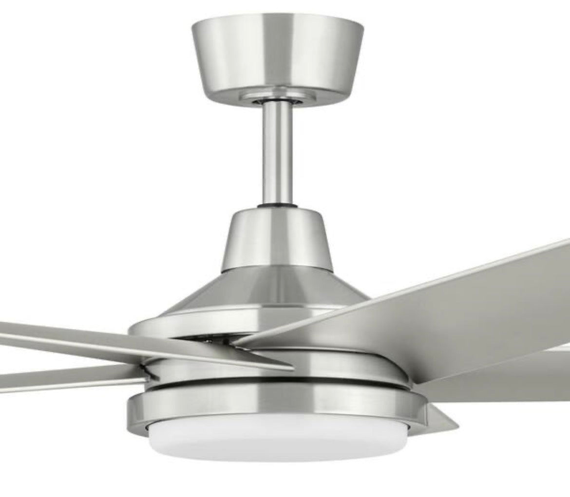 Ladshaw 60 in. Indoor/Outdoor Wet Rated Brushed Nickel Ceiling Fan with Adjustable White LED and Remote Included