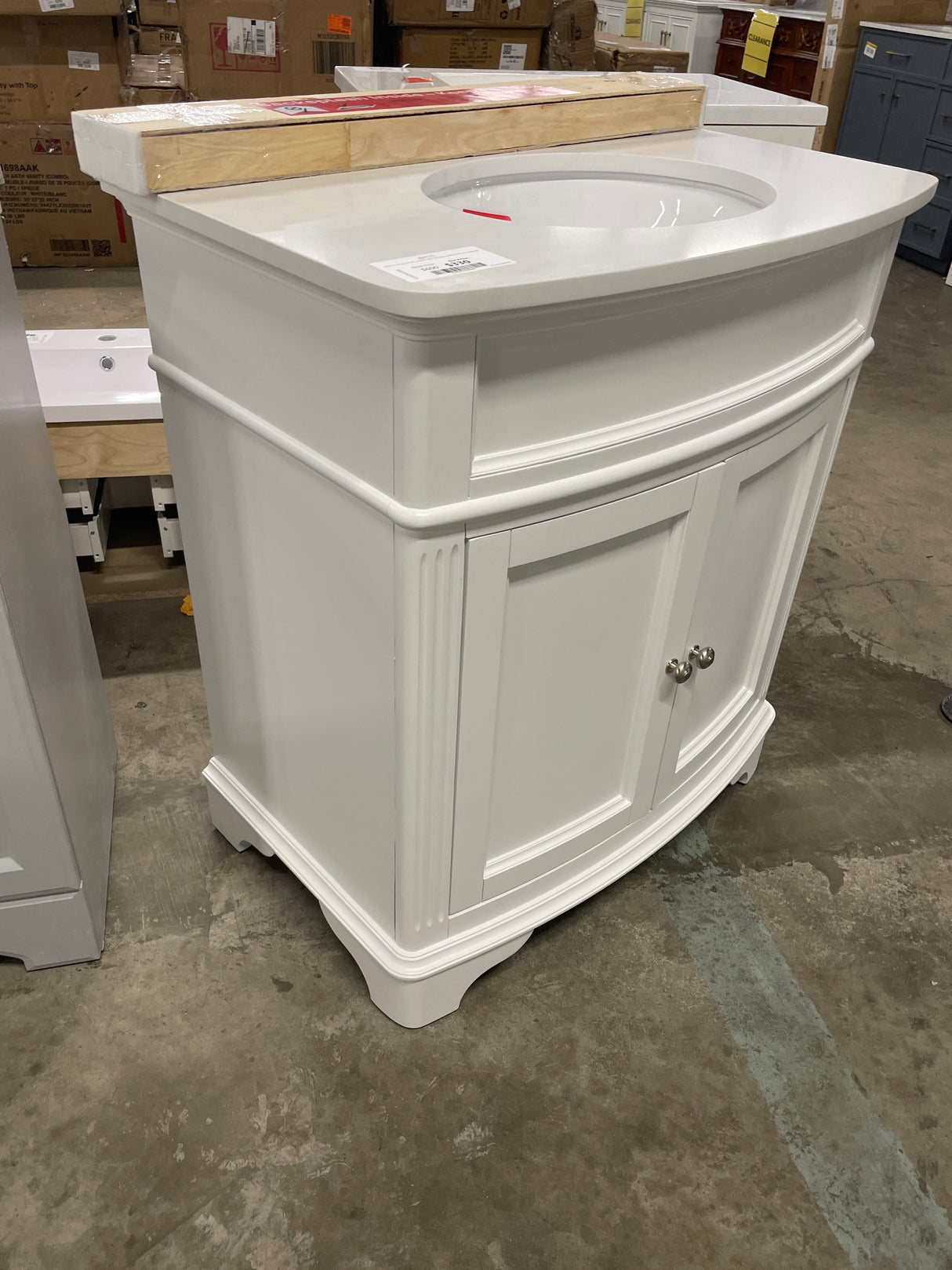 Terryn 31 in. W x 20 in. D x 35 in. H Vanity in White with Engineered White Marble Top and White Sink