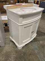 Terryn 31 in. W x 20 in. D x 35 in. H Vanity in White with Engineered White Marble Top and White Sink