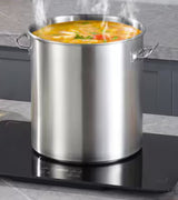 53 qt. Stainless Steel Stockpot, Large Cooking Pot with Lid & Handle, Heavy Duty Commercial Grade, Sanding Treatment