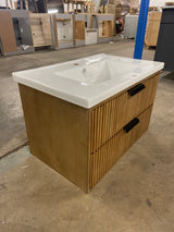 San Diego 30 in W x 18.7 in D x 19.50 H Bath Vanity in Weathered Fir with Ceramic Vanity Top in White with White Basin