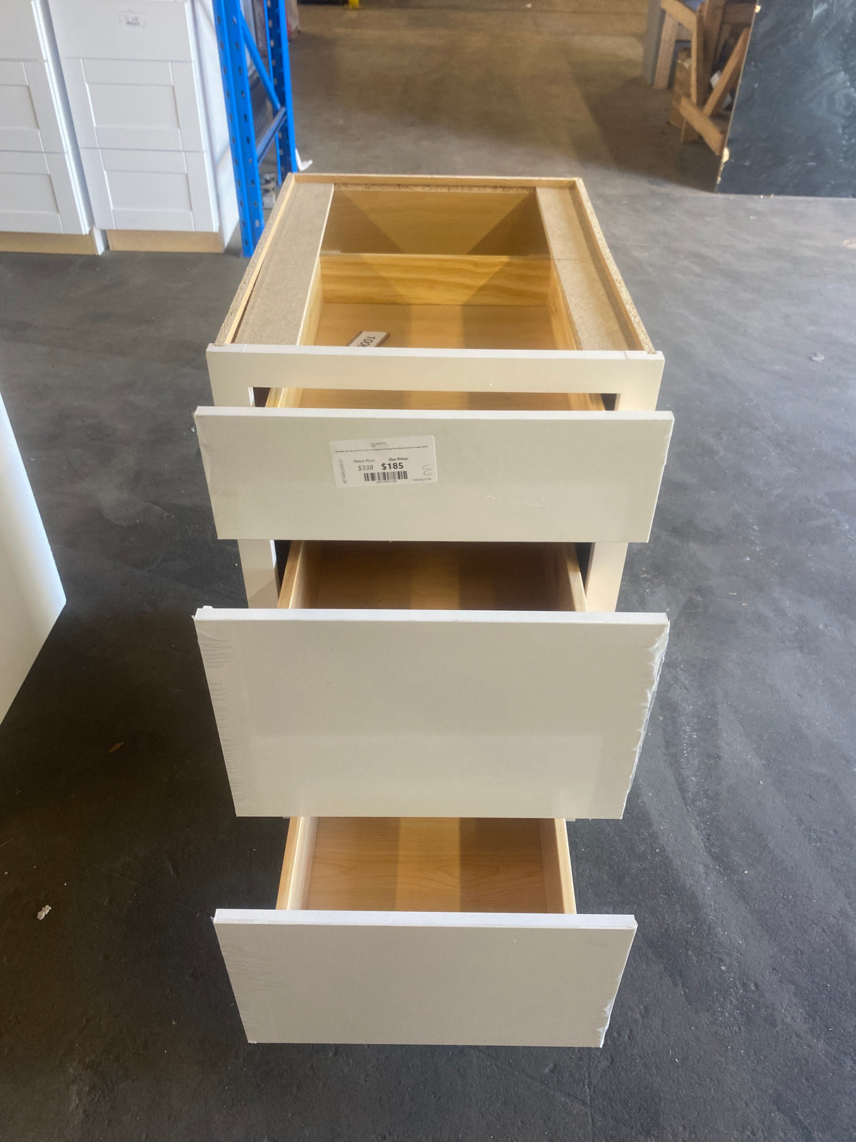 Westfield 18 in. W x 23.75 in. D x 35 in. H Shaker Stock Drawer Base Kitchen Cabinet in Feather White