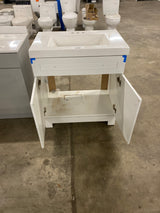 Everdean 31 in. W x 19 in. D x 34 in. H Single Sink Freestanding Bath Vanity in White with White Cultured Marble Top