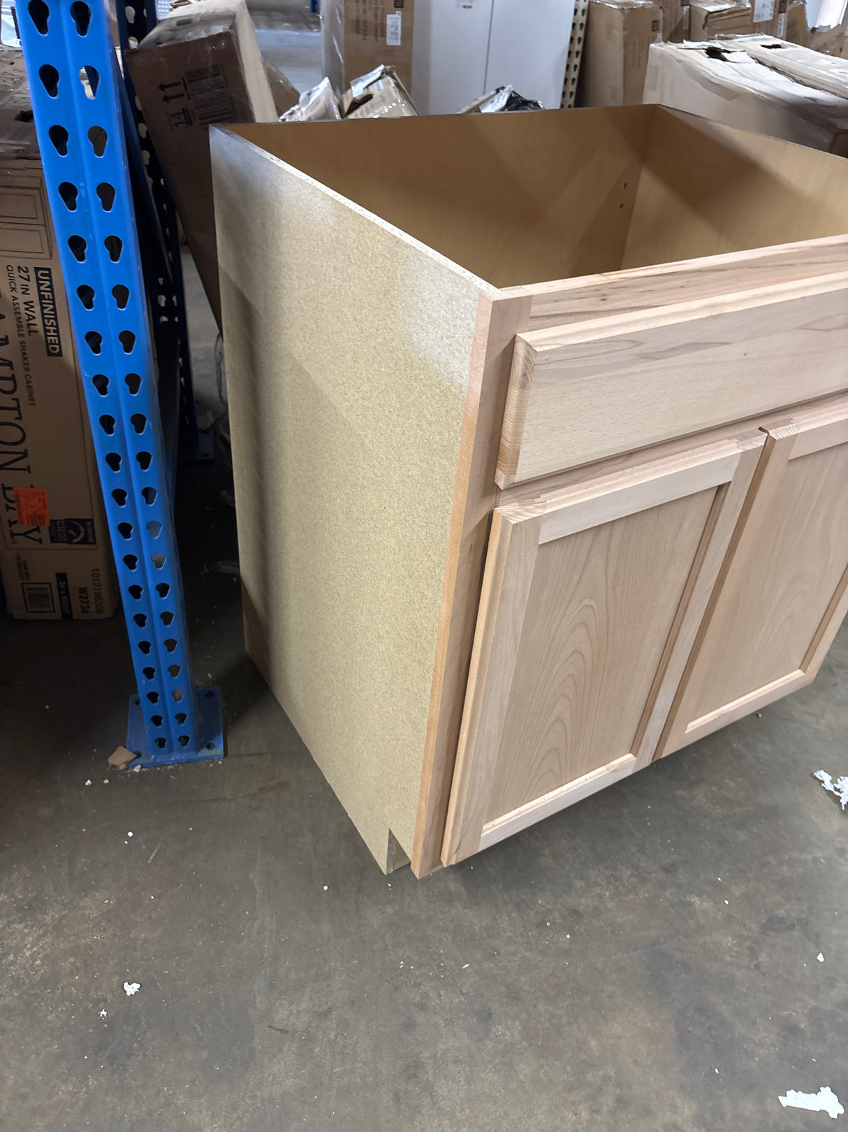 30 in. W x 24 in. D x 34.5 in. H Assembled Sink Base Kitchen Cabinet in Unfinished with Recessed Panel