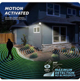 70-Watt 7000 Lumen 240Â° Black Motion Sensing Integrated LED Super Bright Flood Light with 5CCT and Dual Brite