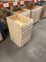 Recessed Panel 18 in. W x 24 in. D x 34.5 in. H Assembled 3 Drawer Base Cabinet in Unfinished