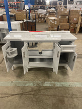 Sassy 60 in. Single Sink Freestanding Dove Gray Bath Vanity with Carrara Marble Top (Assembled)